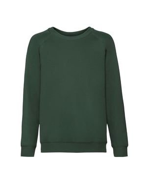 Fruit of the Loom Klassiek Raglan Sweatshirt voor kinderen/Kinderen (Fles groen)
