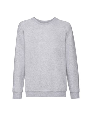 Fruit of the Loom Klassiek Raglan Sweatshirt voor kinderen/Kinderen (Heide Grijs)