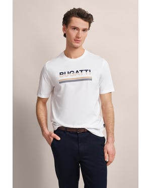 Bugatti Herren T-shirt met rubberen logo-opdruk