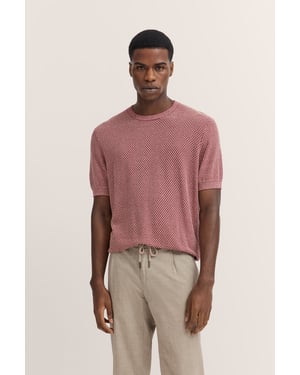 Bugatti Herren Gebreid shirt met honingraatstructuur