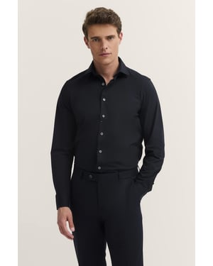 Bugatti Herren Jersey shirt met Kent kraag