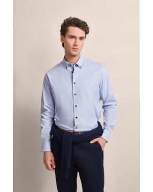 Bugatti Herren 100% katoenen overhemd