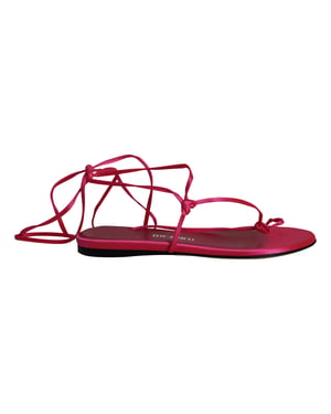 De Attico Kika Laarzen Sandalen met Veters in Roze Satijn