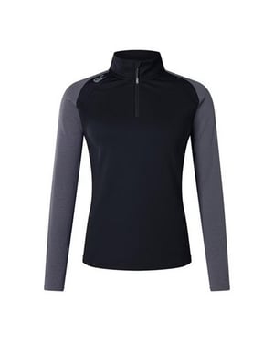 Canterbury Dames Elite Quarter Zip Basislaag Top (Zwart/Magnaat Marl)