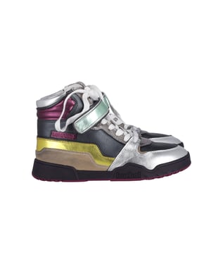 Isabel Marant Bresse Metallic Colorblock Hooggedragen Sneakers in Multicolor Leer