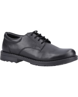 Hush Puppies Bruno Senior Leren Zwarte Derby Schoenen Voor Heren