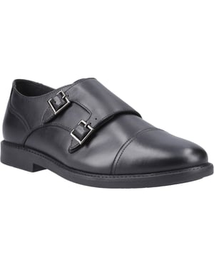 Hush Puppies Tim Monk Leren Zwarte Schoenen Voor Jongens