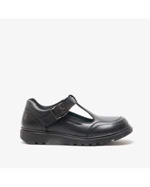 Hush Puppies Kerry Senior Meisjes Zwart Leren Schoenen