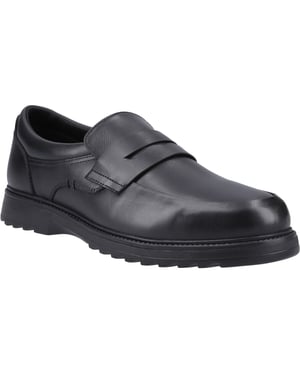 Hush Puppies Rocco Loafer Leer Jongens Zwarte Loafers