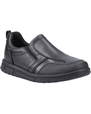 Hush Puppies Sergio Leer Jongens Zwarte Loafers