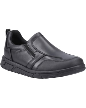 Hush Puppies Sergio Leer Jongens Zwarte Loafers