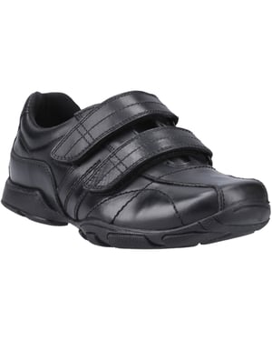 Hush Puppies Vance Leer Jongens Zwarte Loafers
