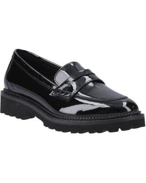 Hush Puppies Grazia Meisjes Zwarte Leren Mocassins