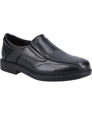 Hush Puppies Toby SNR Leer Jongens Zwarte Loafers