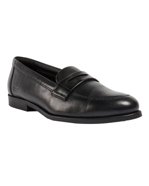 Pod Islay Meisjes Zwarte Leren Mocassins