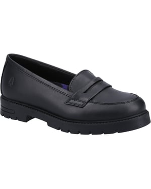 Hush Puppies Hazel Loafer SNR Meisjes Zwarte Leren Mocassins