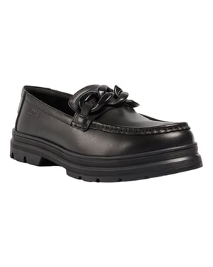 Pod Mina Meisjes Zwarte Leren Mocassins