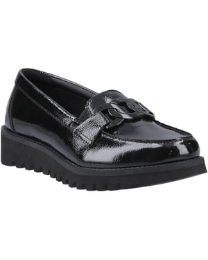 Hush Puppies Francis Loafer Patent Meisjes Zwarte Leren Mocassins