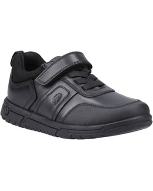 Hush Puppies Sutton Bungee Leren Zwarte Veterschoenen Voor Jongens