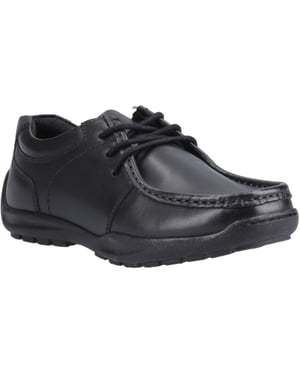 Hush Puppies Mackenzie Wallabee Leren Zwarte Veterschoenen Voor Jongens