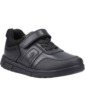 Hush Puppies Sutton Bungee Leren Zwarte Veterschoenen Voor Jongens