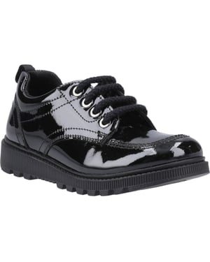 Hush Puppies Keeley Meisjes Zwarte Veterschoenen Van Leer