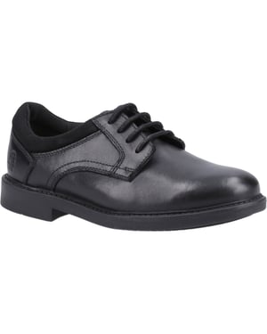 Hush Puppies Tommy Senior Leren Zwarte Schoenen Voor Jongens