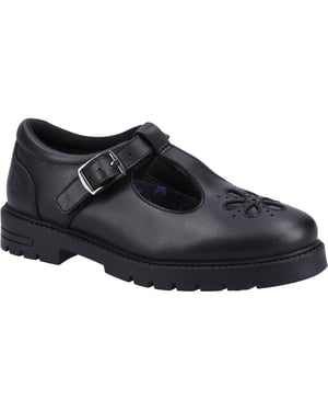 Hush Puppies Fiona JNR Meisjes Zwart Leren Schoenen