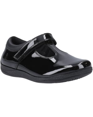 Hush Puppies Caitlin T-Bar Meisjes Zwart Leren Schoenen