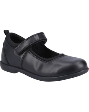 Hush Puppies Bianca SNR Meisjes Zwart Leren Schoenen