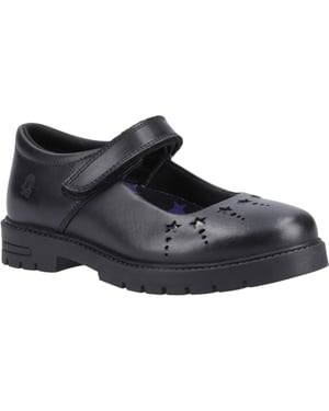 Hush Puppies Sabrina Junior Meisjes Zwart Leren Schoenen