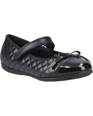 Hush Puppies Lottie Leren Zwarte Ballerina's Voor Meisjes
