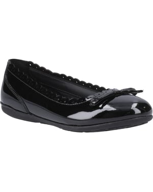 Hush Puppies Lillie Ballerina Patent Leren Zwarte Ballerina's Voor Meisjes