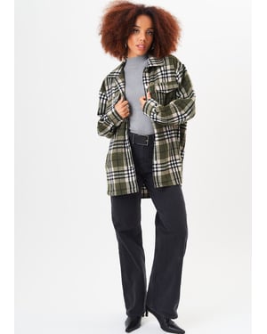 Groen geruit oversized zakdetail jasje
