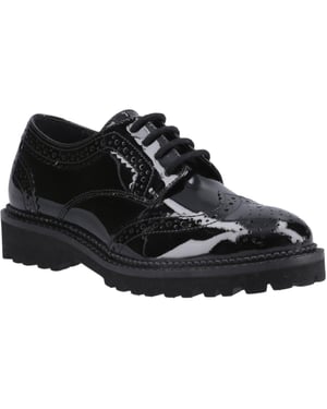 Hush Puppies Gabi Lace Up Meisjes Zwart Leren Brogues