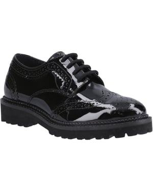 Hush Puppies Gabi Lace Up Meisjes Zwart Leren Brogues