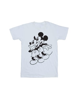 Disney Heren Mickey Mouse Shake T-Shirt (Wit)
