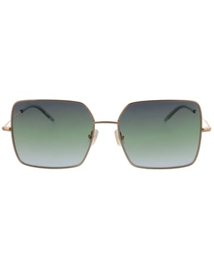 Hugo Boss Rose Gold Metalen Montuur Grijs Groene Glazen Zonnebril