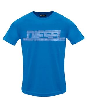 Diesel Monotone Diesel Logo Blauw Saffier T-shirt