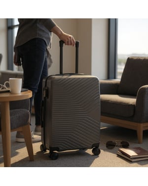 Harde schaal grijze cabine 48 x 37 x 20 cm bagagekoffer geschikt voor Easyjet, Ryanair