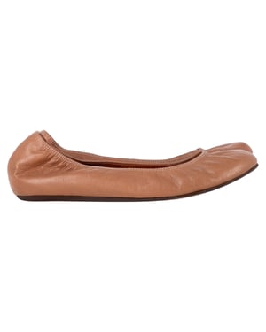 Lanvin Ronde Neus Ballerina's in Bruin Leder