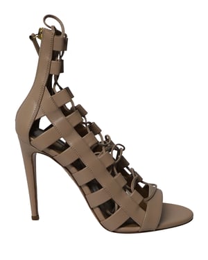 Aquazzura Lace-Up Amazon 105 Sandalen in Nude Kalfsleer