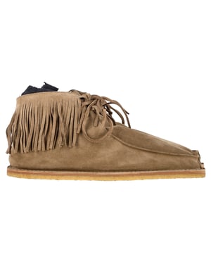 Saint Laurent Nino Franje Enkelboots in Bruin Suède