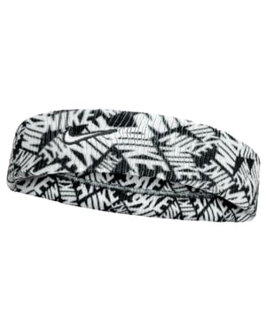 Nike Klassieke Swoosh Dri-FIT Hoofdband (Zwart/Wit)