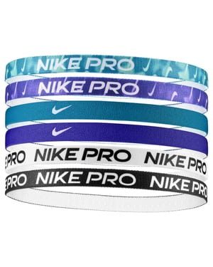 Nike Flex Classic Hoofdband (Set van 6) (Zwart/Wit/Blauw)