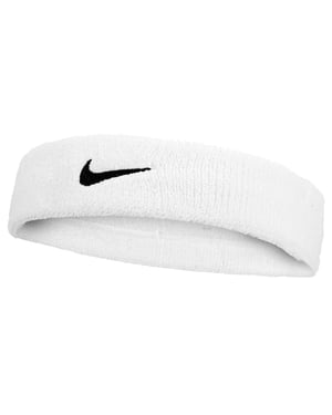 Nike Klassieke Swoosh Hoofdband (Wit/zwart)