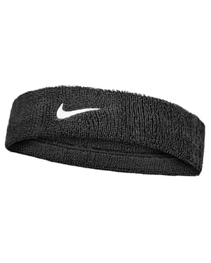 Nike Klassieke Swoosh Hoofdband (Zwart/Wit)