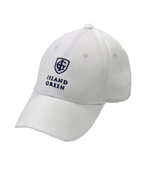 Island Green Heren Logo Gebogen Piek Golfpet (Wit)