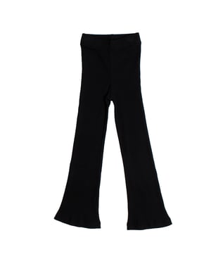 739986 Geribde flare legging voor meisjes