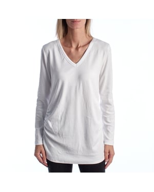 Modern positie T-shirt met V-hals en lange mouwen 719653 Dames